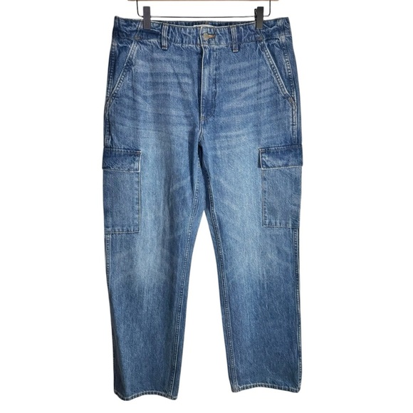 Aritzia Denim Forum The 90s Edie Lo-Rise Cargo Jeans Size 30 100% Cotton - Picture 3 of 16